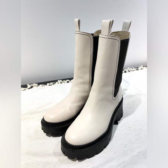 Coach Cream and Black Ankle Boots - Picture 5 of 11